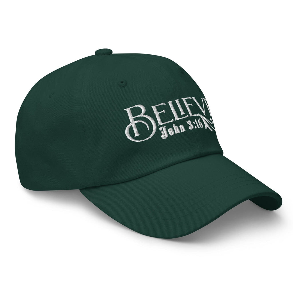 Embroidered Baseball Dad Cap - Believe - John 3:16