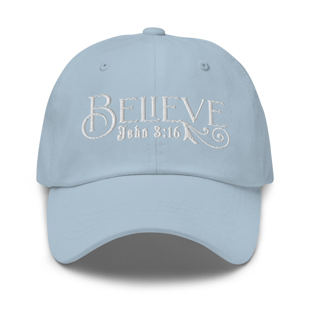 Embroidered Baseball Dad Cap - Believe - John 3:16