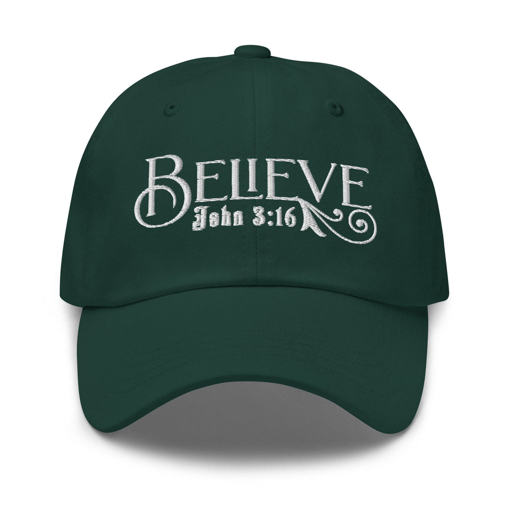 Embroidered Baseball Dad Cap - Believe - John 3:16