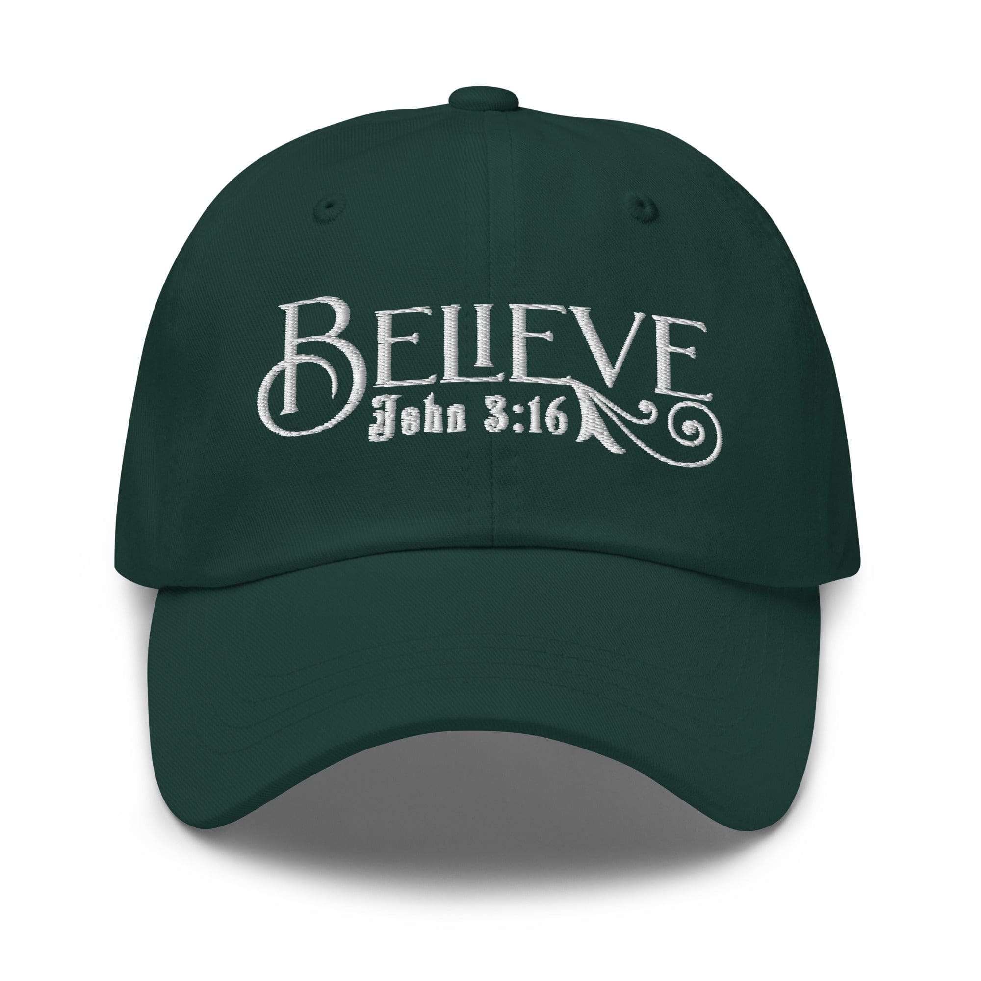 Embroidered Baseball Dad Cap - Believe - John 3:16