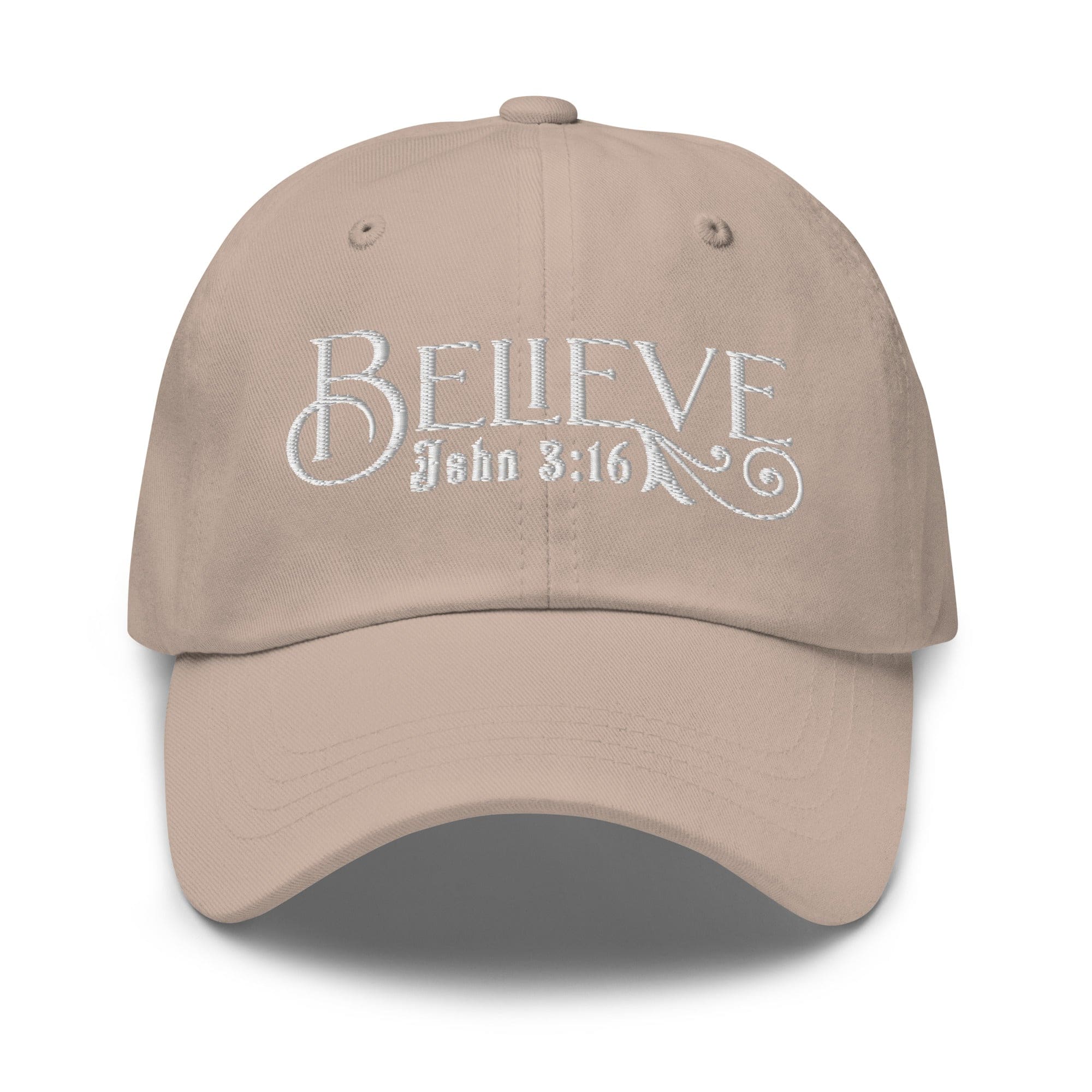 Embroidered Baseball Dad Cap - Believe - John 3:16