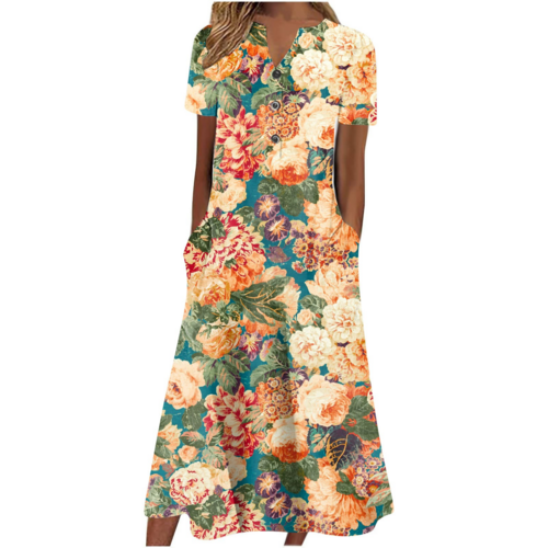 Women’s Summer Midi Dress – Casual, Light & Pocket-Ready