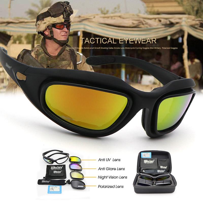 Polarized Army Goggles Tactical Sunglasses 4 Lens Kit Tactical Glasses