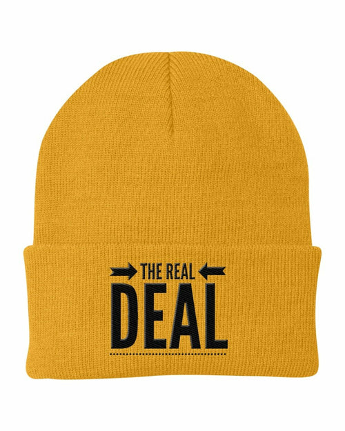 Beanie Cap - the Real Deal Embroidered Graphic / Cuffed Knit Hat