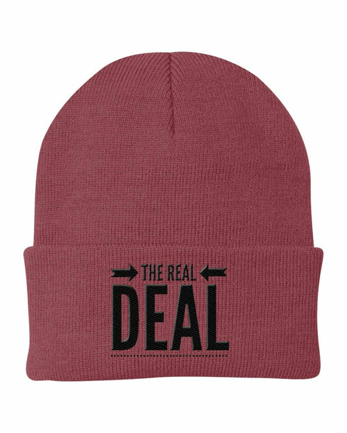 Beanie Cap - the Real Deal Embroidered Graphic / Cuffed Knit Hat