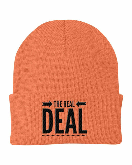 Beanie Cap - the Real Deal Embroidered Graphic / Cuffed Knit Hat