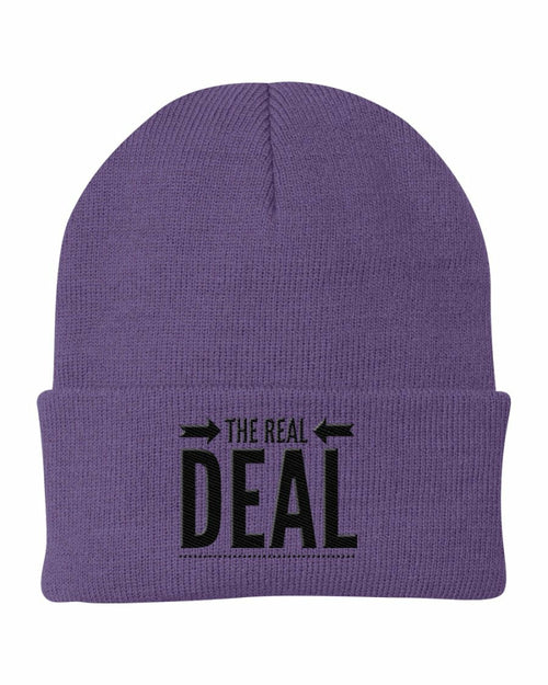 Beanie Cap - the Real Deal Embroidered Graphic / Cuffed Knit Hat