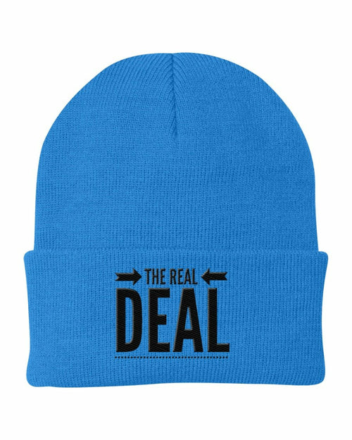 Beanie Cap - the Real Deal Embroidered Graphic / Cuffed Knit Hat