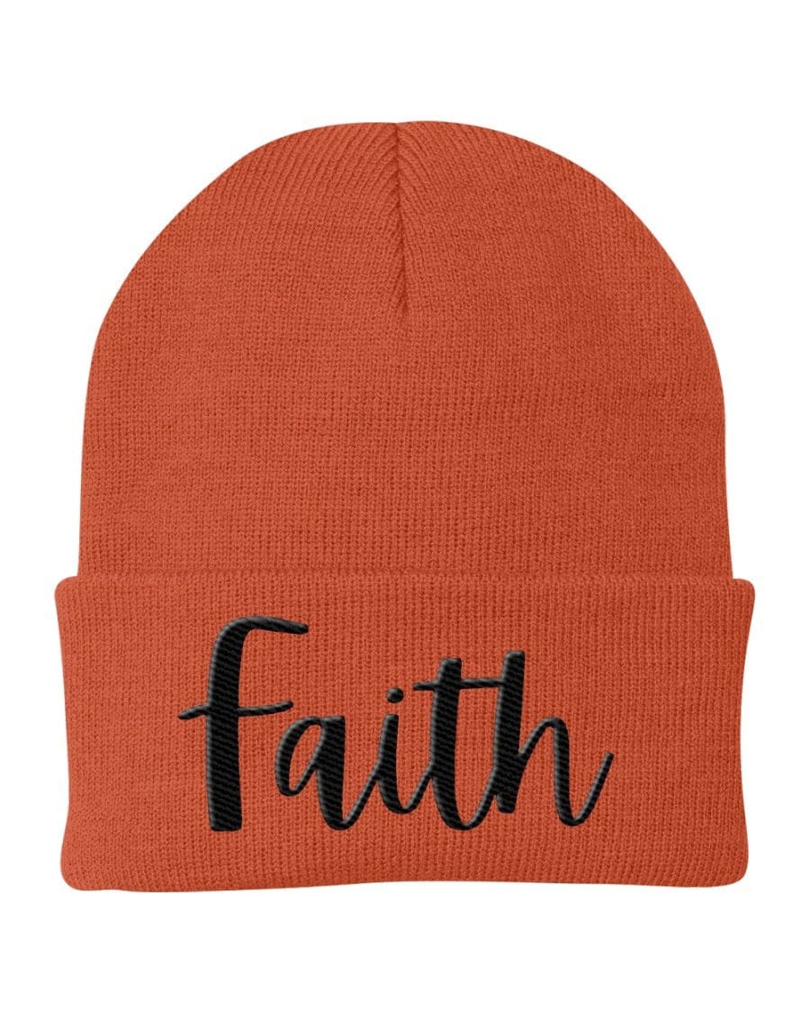 Beanie Knit Cap - Faith Embroidered Graphic Hat