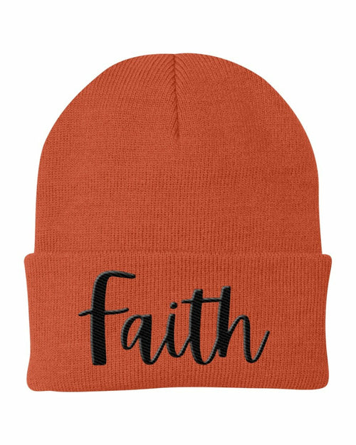Beanie Knit Cap - Faith Embroidered Graphic Hat