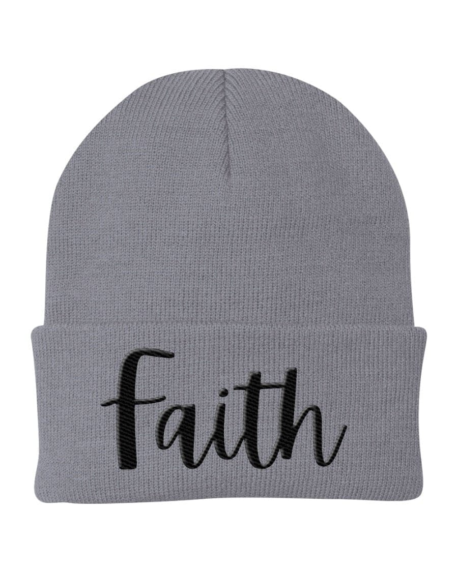 Beanie Knit Cap - Faith Embroidered Graphic Hat