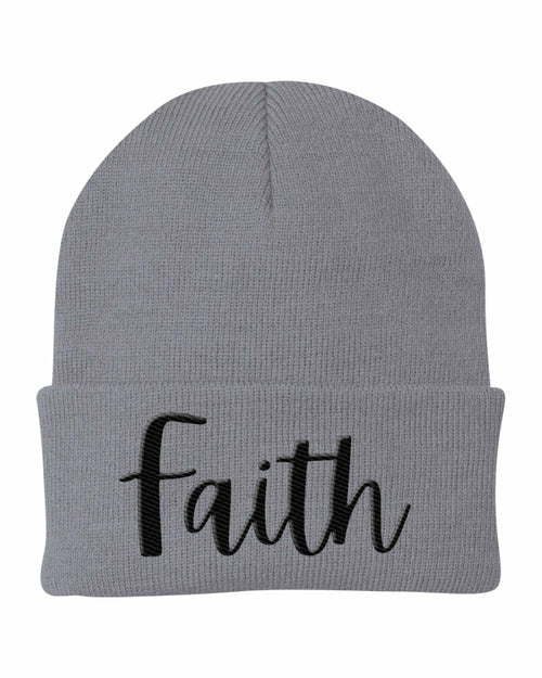 Beanie Knit Cap - Faith Embroidered Graphic Hat