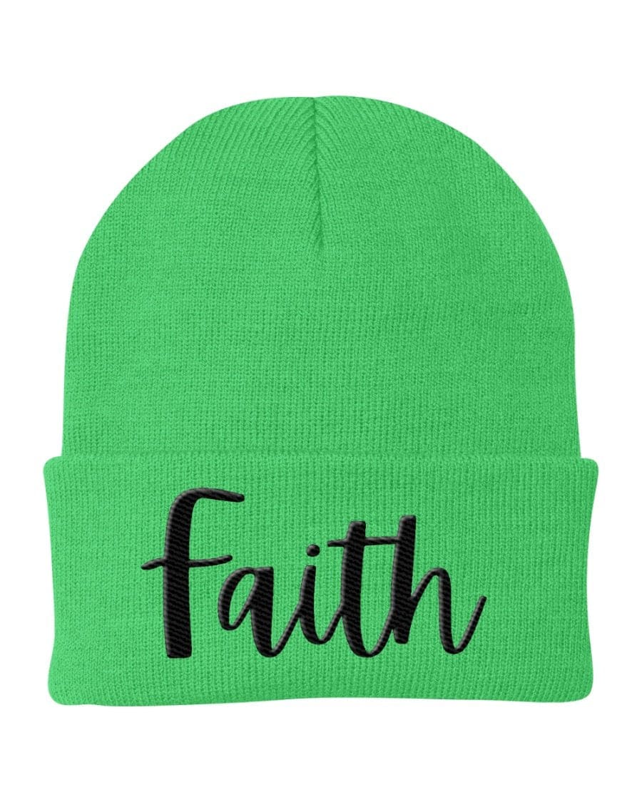 Beanie Knit Cap - Faith Embroidered Graphic Hat