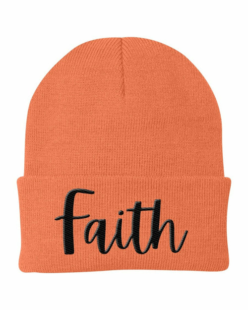 Beanie Knit Cap - Faith Embroidered Graphic Hat