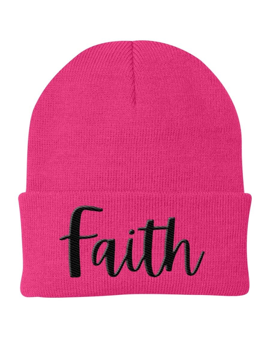 Beanie Knit Cap - Faith Embroidered Graphic Hat