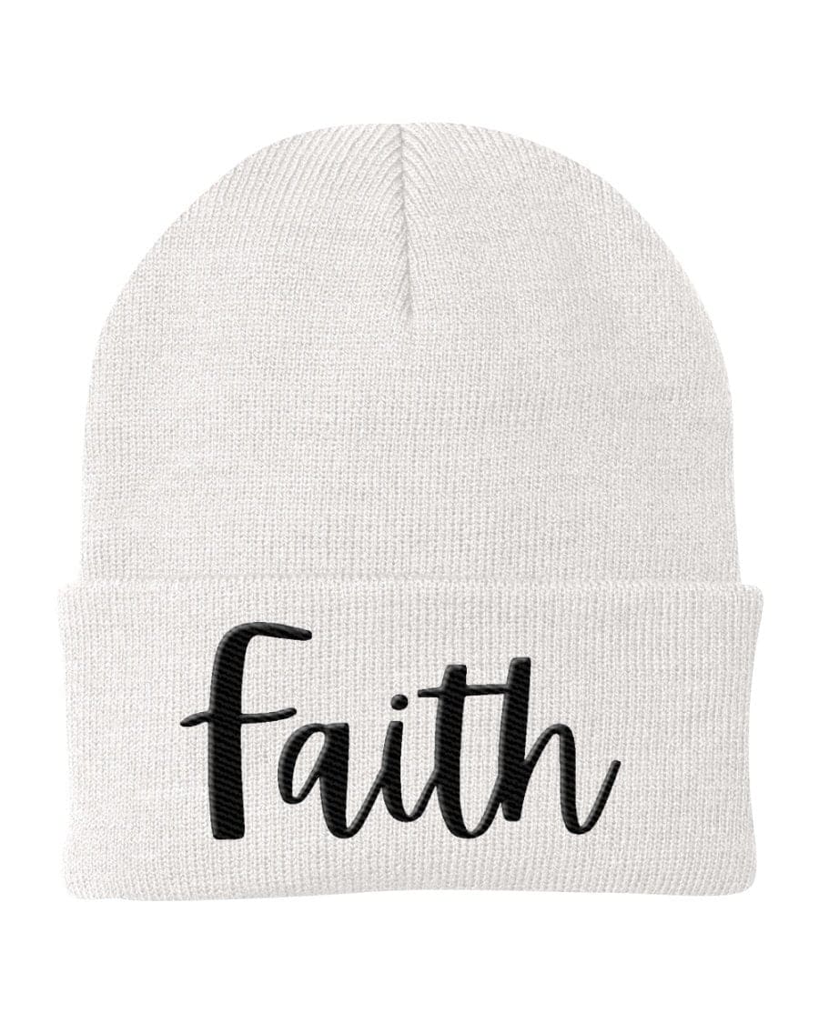 Beanie Knit Cap - Faith Embroidered Graphic Hat